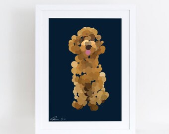 Pointillist Cockapoo art print