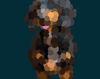 Pointillist Dachshund art print