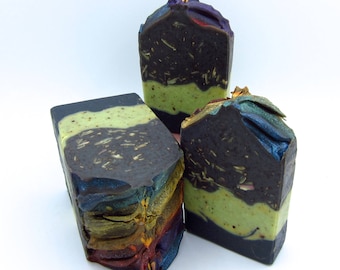 Northern Lights/charcoal soap/homemade soap/hand made soap/natural soap/handcrafted artisan soap/goat milk soap/detox soap/Mother's day soap