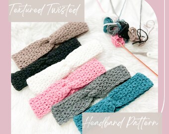 Crochet Texture Twisted Headband Pattern