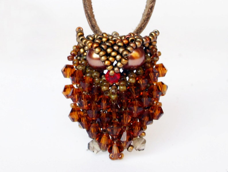 Owl pendant beading TUTORIAL image 4