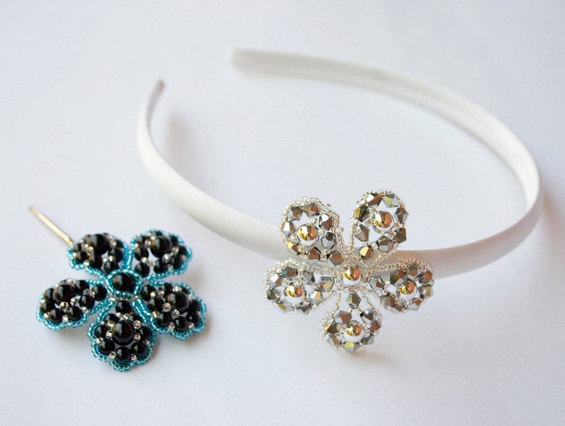 Flower Hair Accessories Beading TUTORIAL Etsy