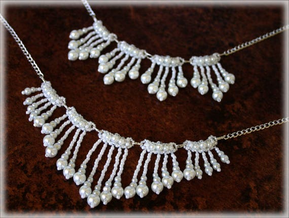 WhitePearls necklaces beading TUTORIAL