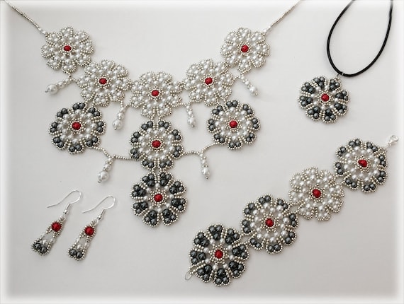 HeartFlower set beading TUTORIAL