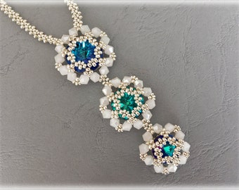 3Flowers pendants and necklace beading TUTORIAL