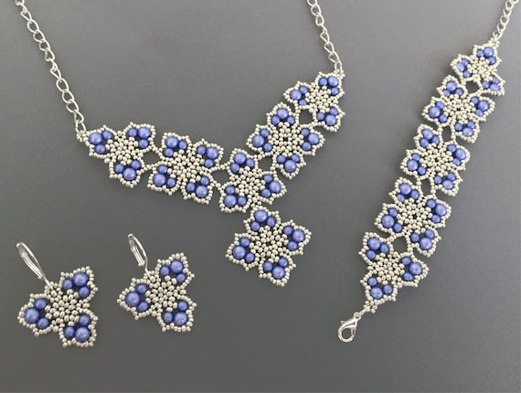 BlueTulips set beading TUTORIAL