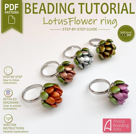 LotusFlower ring beading TUTORIAL
