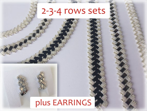 HalfTila sets (plus earrings) beading TUTORIAL