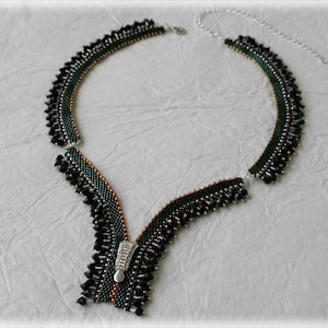 Zip necklace beading TUTORIAL