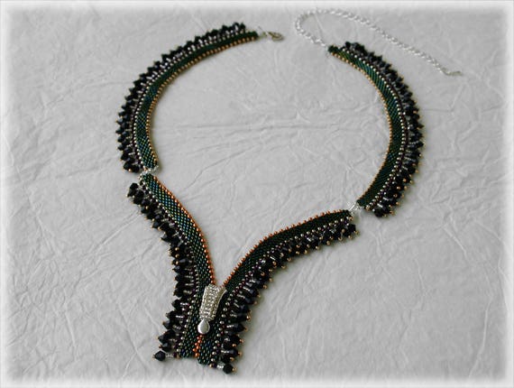 Zip necklace beading TUTORIAL