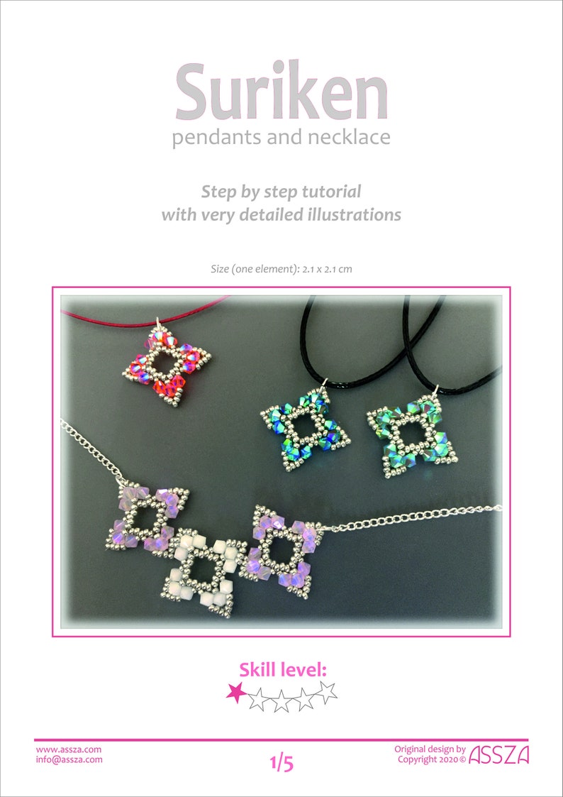 Suriken Pendants and Necklace Beading TUTORIAL - Etsy