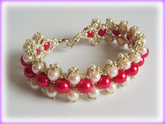 Pink Lady bracelet beading TUTORIAL