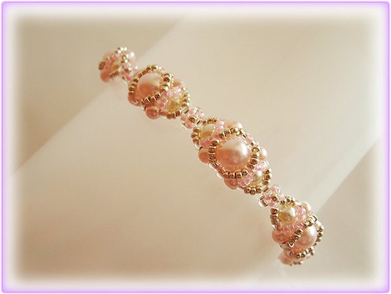 Pink piskota bracelet beading TUTORIAL