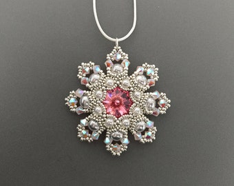 CoralFlower pendant beading TUTORIAL