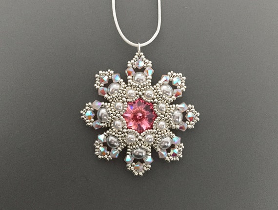 CoralFlower pendant beading TUTORIAL