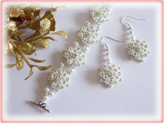 Snowflakes set beading TUTORIAL