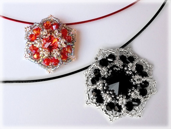 StarFlowers pendant beading TUTORIAL