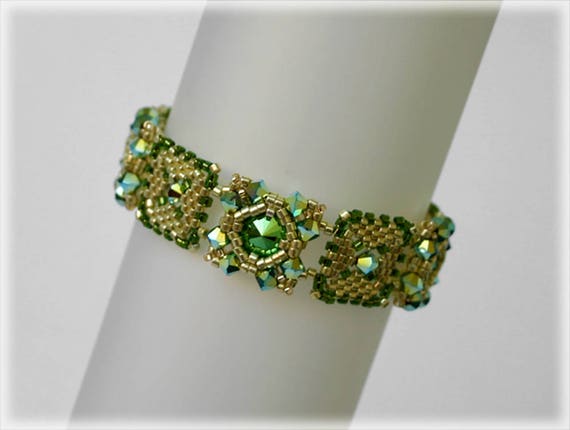 Greeny bracelet beading TUTORIAL