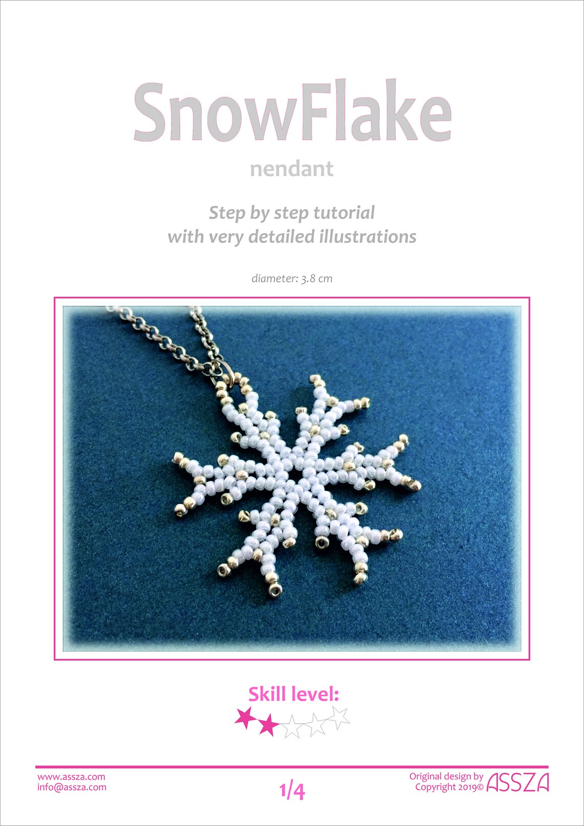 Snowflake Pendant Beading TUTORIAL - Etsy