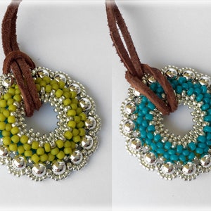 DoubleColor pendant beading TUTORIAL image 1