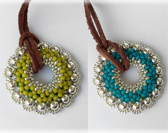 DoubleColor pendant beading TUTORIAL