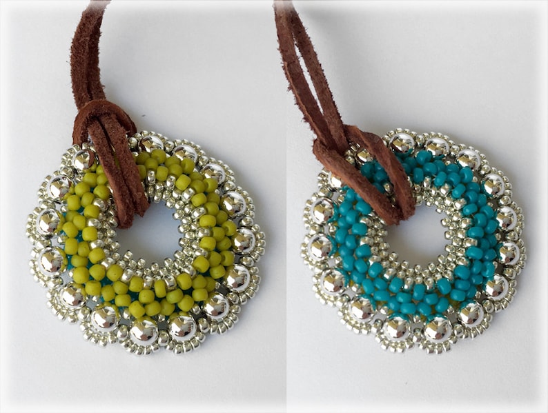 DoubleColor pendant beading TUTORIAL image 1