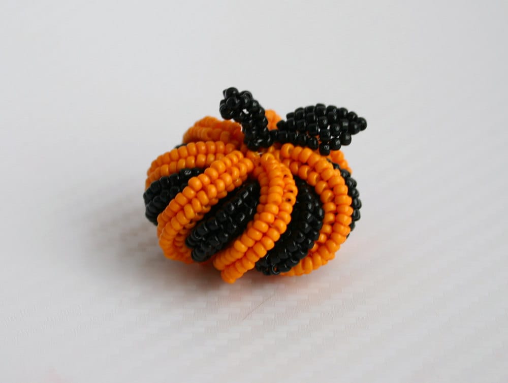 Halloween pumpkin beading TUTORIAL