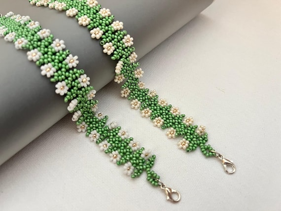 FlowerGarden bracelet beading TUTORIAL