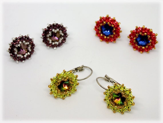 Sugar earrings beading TUTORIAL