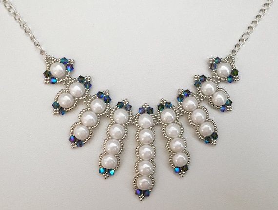 IcicleCrystal necklace beading TUTORIAL