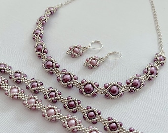 Orchideas set beading TUTORIAL