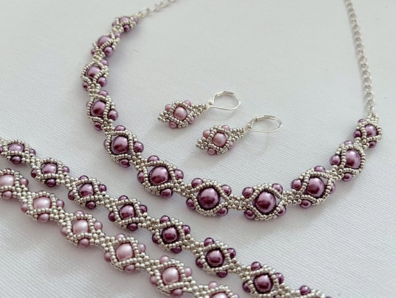 Orchideas set beading TUTORIAL