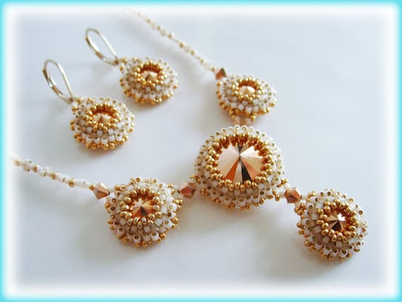 Crystal flower set beading TUTORIAL