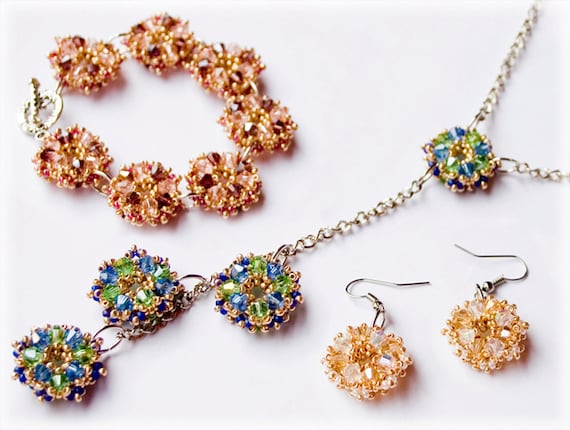 Rosy set beading TUTORIAL