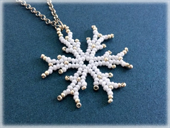 SnowFlake pendant beading TUTORIAL