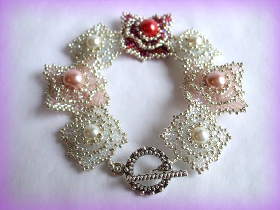 RosePillow bracelet beading TUTORIAL