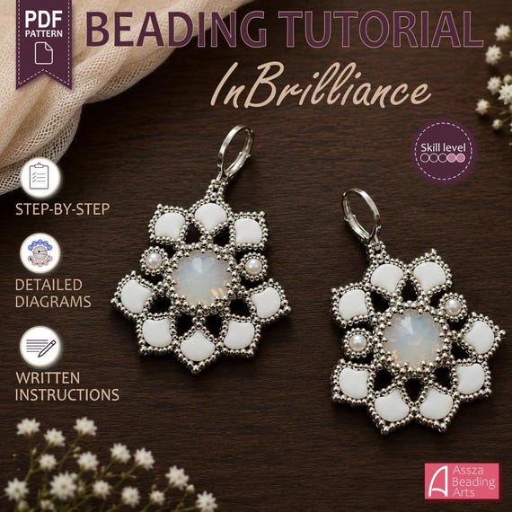 InBrilliance Ginkgo Earrings Beading Tutorial – Rivoli PDF Pattern