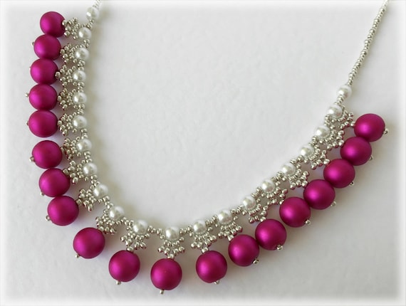 PinkBerry necklace beading TUTORIAL