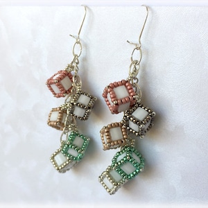 CubeDice earrings beading TUTORIAL