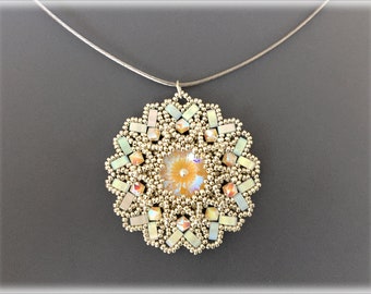 SunFlower pendant beading TUTORIAL