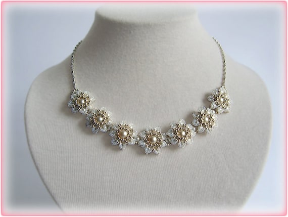 Edelweiss necklace beading TUTORIAL