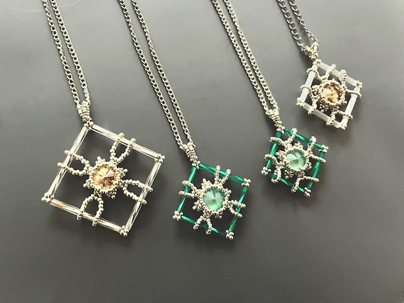 ShinySquare pendant beading TUTORIAL