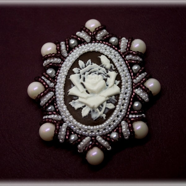 Pendentif camée ou broche perles TUTORIEL