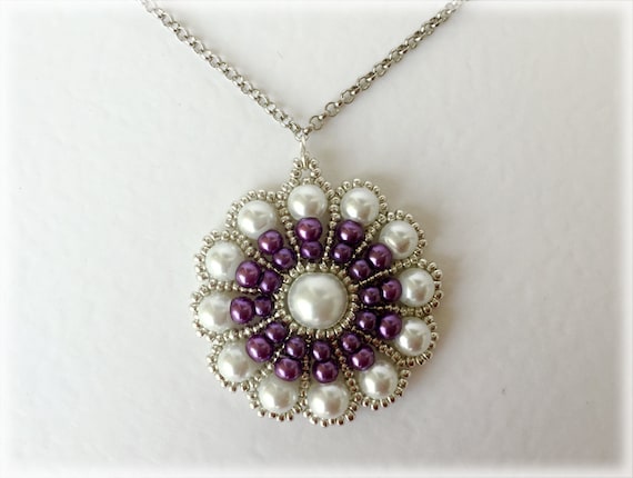 PurpleStroll pendant beading TUTORIAL