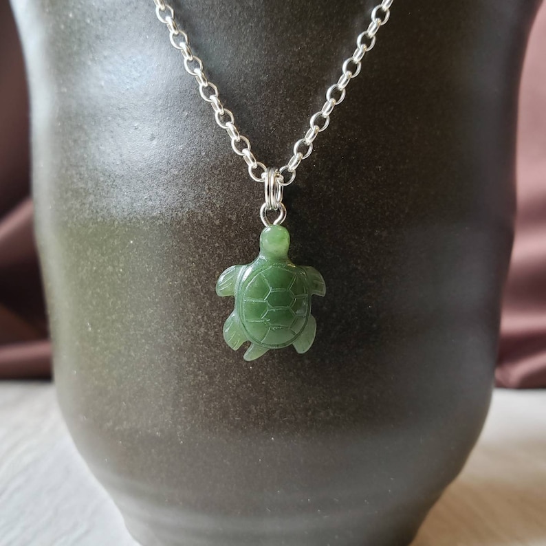 Genuine Jade Turtle Pendant Necklace Natural Jade Turtle Etsy