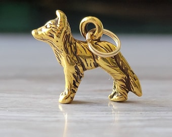 Charms per cani Shepard tedeschi in oro, bracciali in oro, ciondoli per cani, gioielli commemorativi per animali domestici