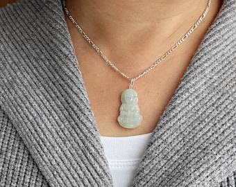 Guanyin Buddha di Giada Ciondolo Dea dell'Amore, Compassione e Misericordia, Buddha Femminile, Kwan Yin, Collana di Giada