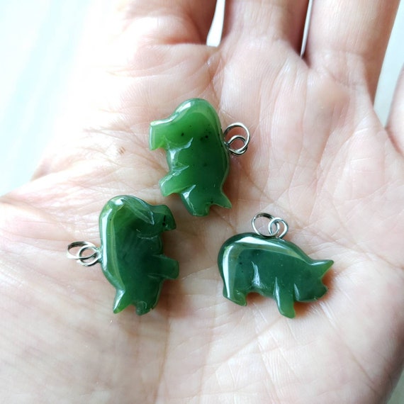 Pendentif Cochon Du Zodiaque En Jade Véritable - Blanc - Coupe Ovale - Neuf Sans Emballage