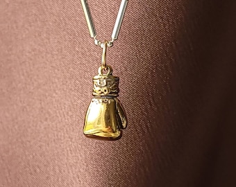 Gold Boxing Glove Pendant, Gold Boxing Charm, Kickboxing Charm, Fighter Charm, Survivor Charm, Gift