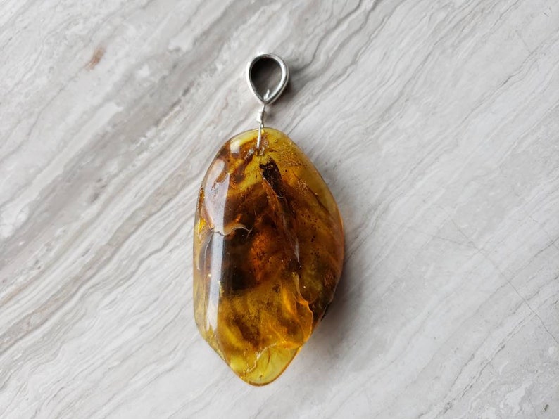 Large Amber Necklace Boho Necklace Bohemian Jewelry Baltic Amber Pendant Necklace Raw Amber Pendant